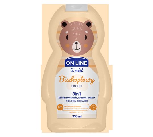 On Line –  Le Petit Żel 3w1 do mycia ciała, włosów i twarzy  dla dzieci Biszkoptowy (350 ml)