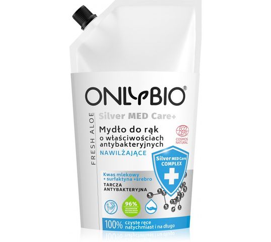 OnlyBio Silver Med Care+ nawilżające mydło do rąk o właściwościach antybakteryjnych Refill (500 ml)