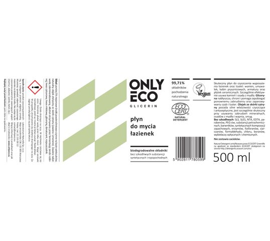 OnlyEco Glicerin ekologiczny płyn do mycia łazienek 500 ml