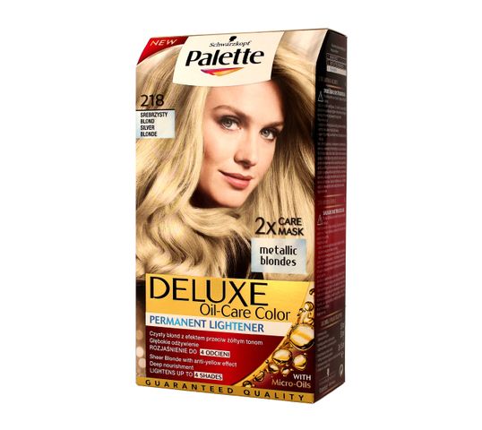 Palette Deluxe farba do każdego typu włosów permanentna nr 218 srebrzysty blond 110 ml