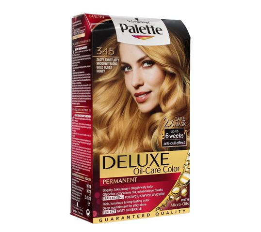 Palette Deluxe farba do każdego typu włosów permanentna nr 345 złoty świetlisty miodowy blond 100 ml