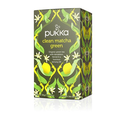 Pukka Clean Matcha Green organiczna herbatka zielona z matchą i cytryną 20 torebek