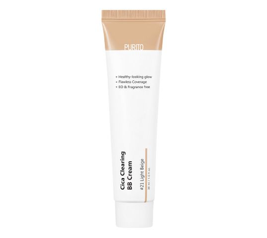 PURITO Cica Clearing BB Cream regenerujący krem BB z wąkrotą azjatycką #21 Light Beige 30ml