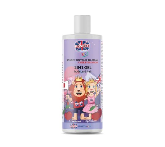 Ronney Kids On Tour To Japan 2in1 Gel Body And Hair delikatny żel do mycia ciała i włosów dla dzieci Wiśnia (300 ml)