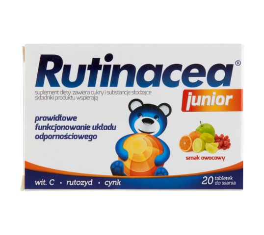Rutinacea Junior suplement diety o smaku owocowym 20 tabletek do ssania