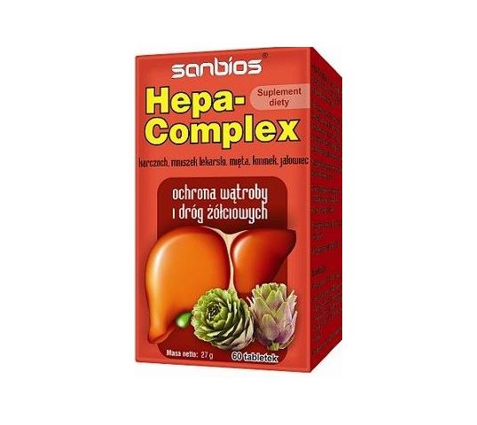 Sanbios Hepa-Complex ochrona wątroby i dróg żółciowych suplement diety 60 tabletek