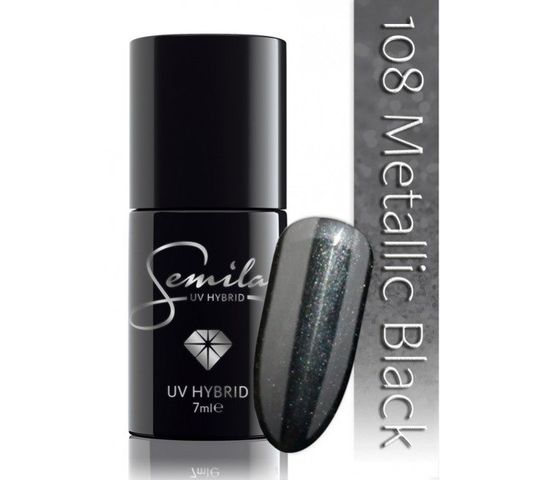 Semilac lakier hybrydowy 108 Metallic Black 7 ml