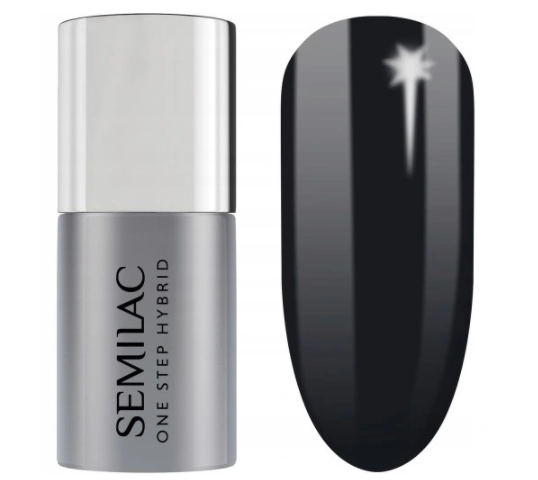 Semilac One Step lakier hybrydowy S190 The Black (5 ml)