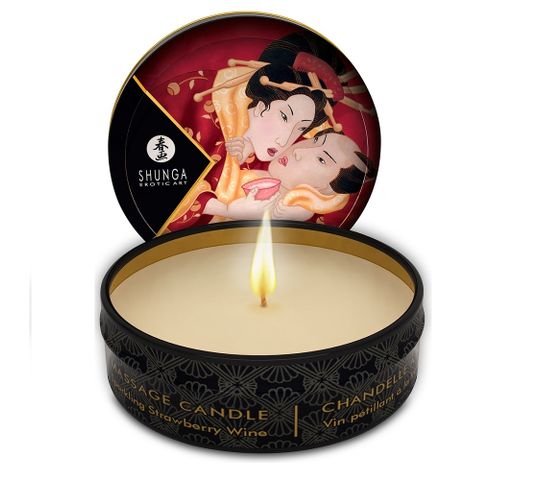 Shunga Excitation Massage Candle świeca do masażu Sparkling Strawberry Wine (30 ml)
