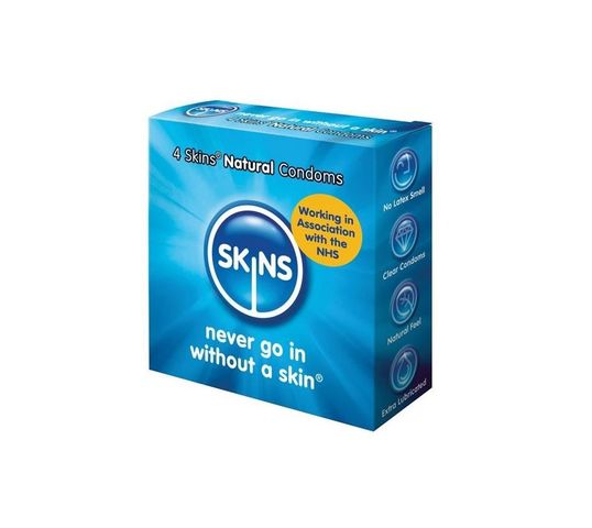 Skins Natural Condoms klasyczne prezerwatywy (4 szt.)