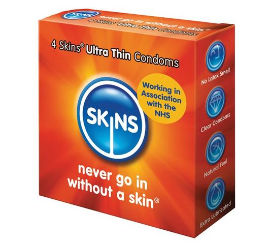 Skins Ultra Thin cienkie prezerwatywy (4 szt.)