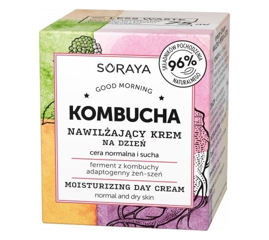 Soraya Kombucha Nawilżający Krem na dzień - cera normalna i sucha 75ml