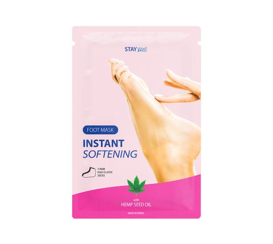 Stay Well Instant Softening Foot Mask maska do stóp w postaci skarpetek Hemp Seed Oil 1 para