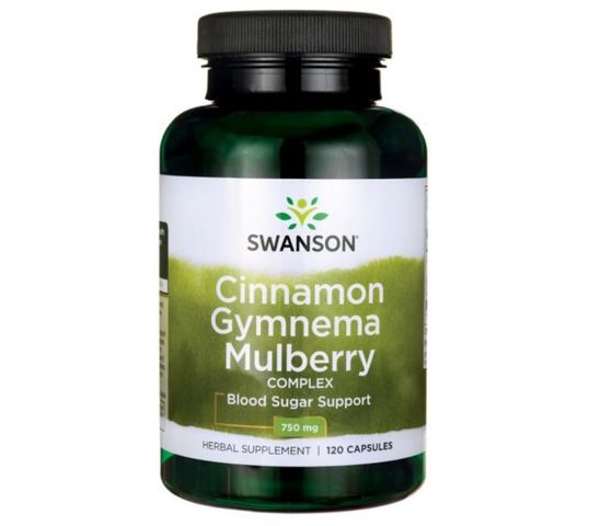 Swanson Cinamon Gymnema Mulberry suplement diety 120 kapsułek