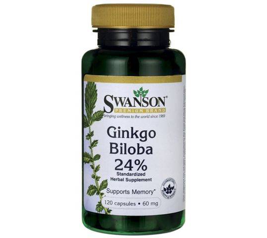 Swanson Ginko Biloba Ekstrakt 60mg suplement diety 120 kapsułek