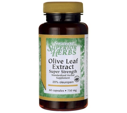Swanson Olive Leaf Extract Liść Oliwny 750mg suplement diety 60 kapsułek