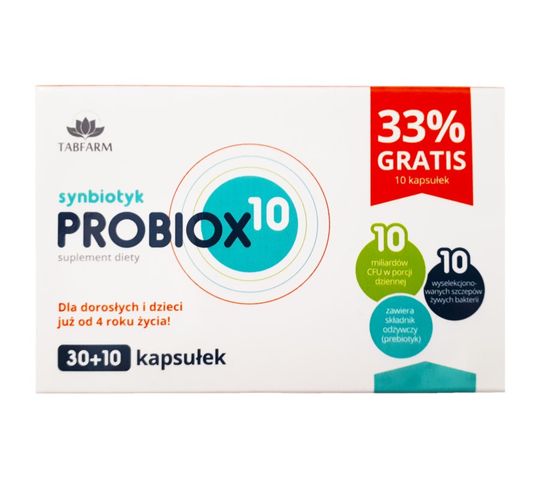 Tabfarm Probiox 10 Synbiotyk suplement diety 40 kapsułek