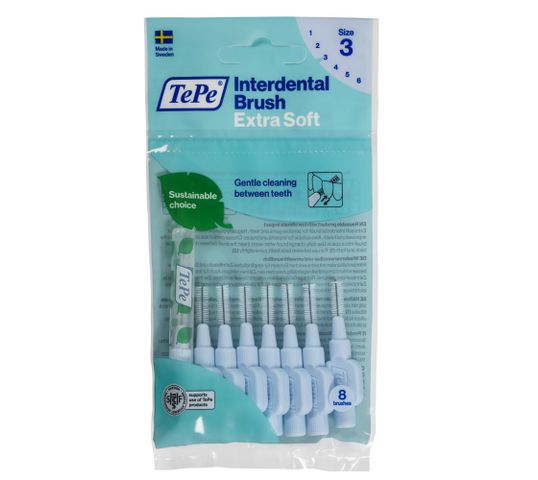 TePe Extra Soft szczoteczki do przestrzeni międzyzębowych 0.6mm Jasnoniebieskie 8szt