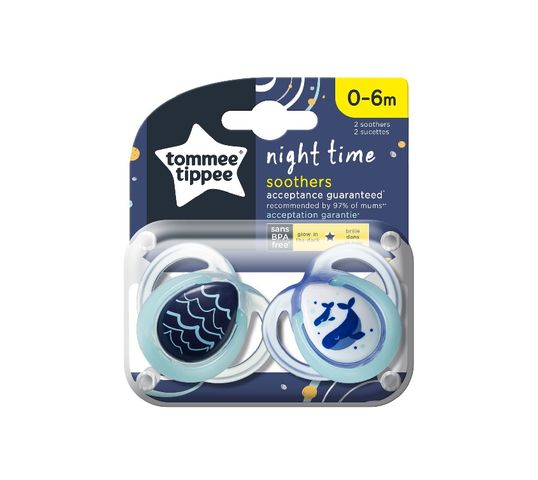 Tommee Tippee Night Time smoczek uspokajający 0-6m 2szt