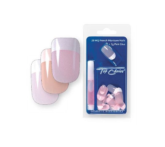 Top Choice French Manicure sztuczne paznokcie różowe (7866R) 1 op.