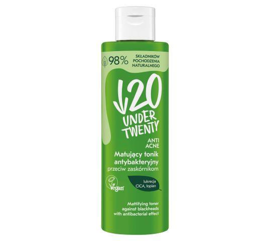 Under Twenty Anti Acne matujący tonik antybakteryjny przeciw zaskórnikom (200 ml)