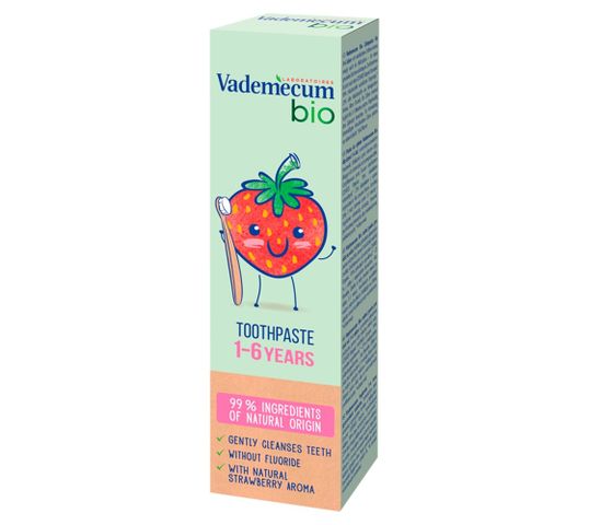 Vademecum – Bio Kids Pasta do zębów dla dzieci 1-6 Strawberry (50 ml)