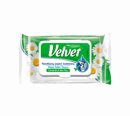 Velvet Nawilżany papier toaletowy Rumianek i Aloes (42 szt.)