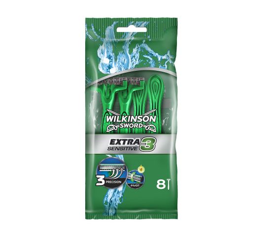Wilkinson Extra3 Sensitive jednorazowe maszynki do golenia dla mężczyzn (8 szt.)