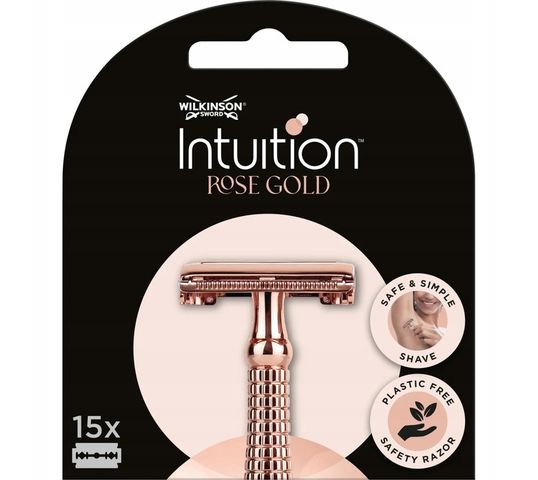 Wilkinson Intuition Rose Gold żyletki do klasycznej maszynki do golenia dla kobiet 15szt