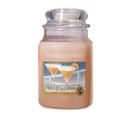 Yankee Candle Świeca zapachowa duży słój Peaches & Cream 623g