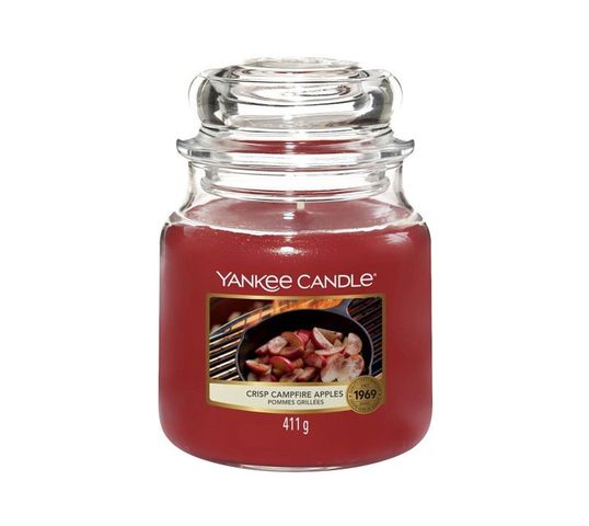 Yankee Candle – Świeca zapachowa średni słój Crisp Campfire Apples (411 g)