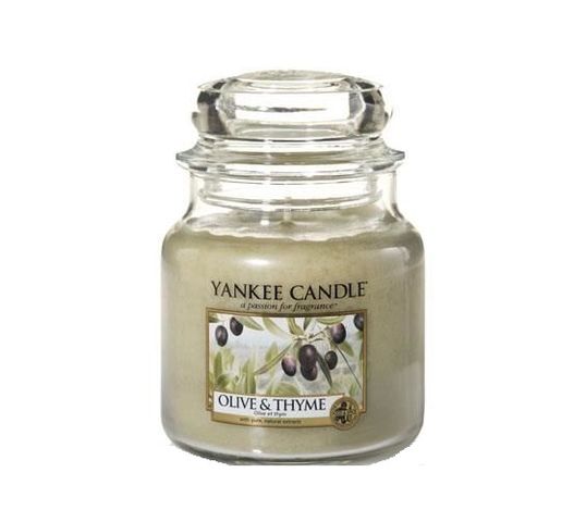Yankee Candle Świeca zapachowa średni słój Olive & Thyme 411g