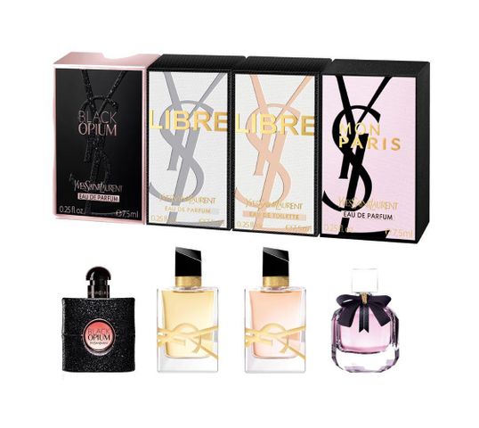 Yves Saint Laurent Miniature Collection zestaw Black Opium woda perfumowana spray 7.5ml + Libre woda perfumowana spray 7.5ml + Mon Paris woda perfumowana spray 7.5ml + Libre woda toaletowa spray 7.5ml
