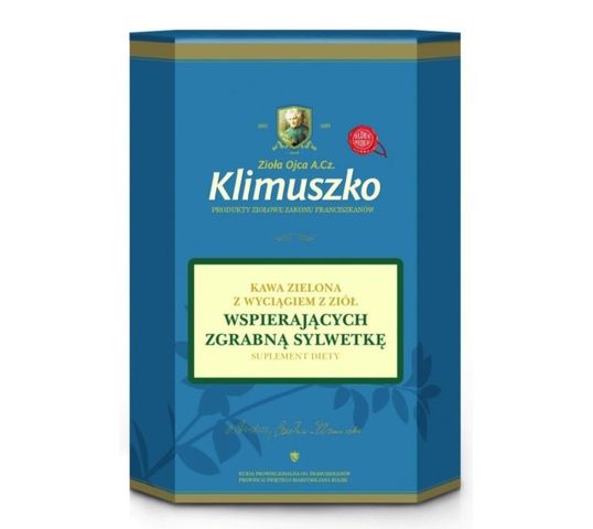 Zioła Ojca Klimuszko Kawa Zielona z wyciągiem z ziół wspierających zgrabną sylwetkę suplement diety 200g